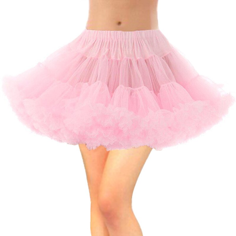 Falda corta de boda para adultos, vestido de boda, tutú, falda de tul, toboganes, accesorios de boda, negro, blanco: Pink.