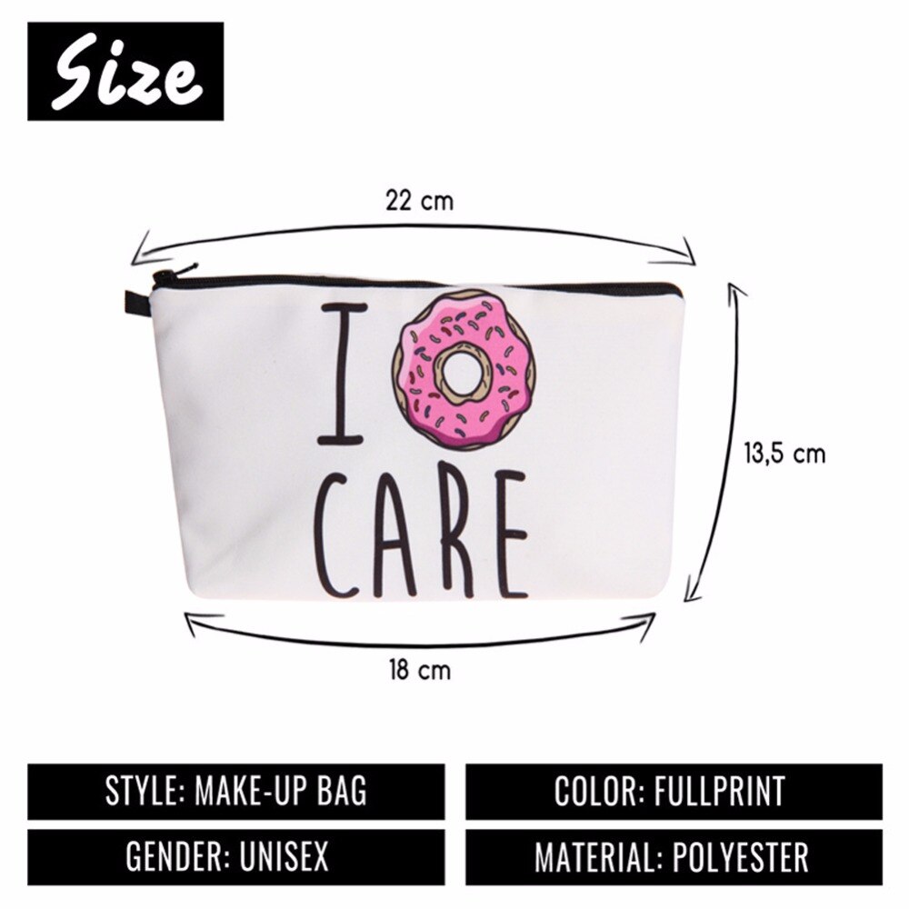 Jom Tokoy Mode Cosmetische Organisator Zak Donuts Warmte-overdracht Afdrukken Cosmetische Tas Mode Vrouwen Make-Up Tas