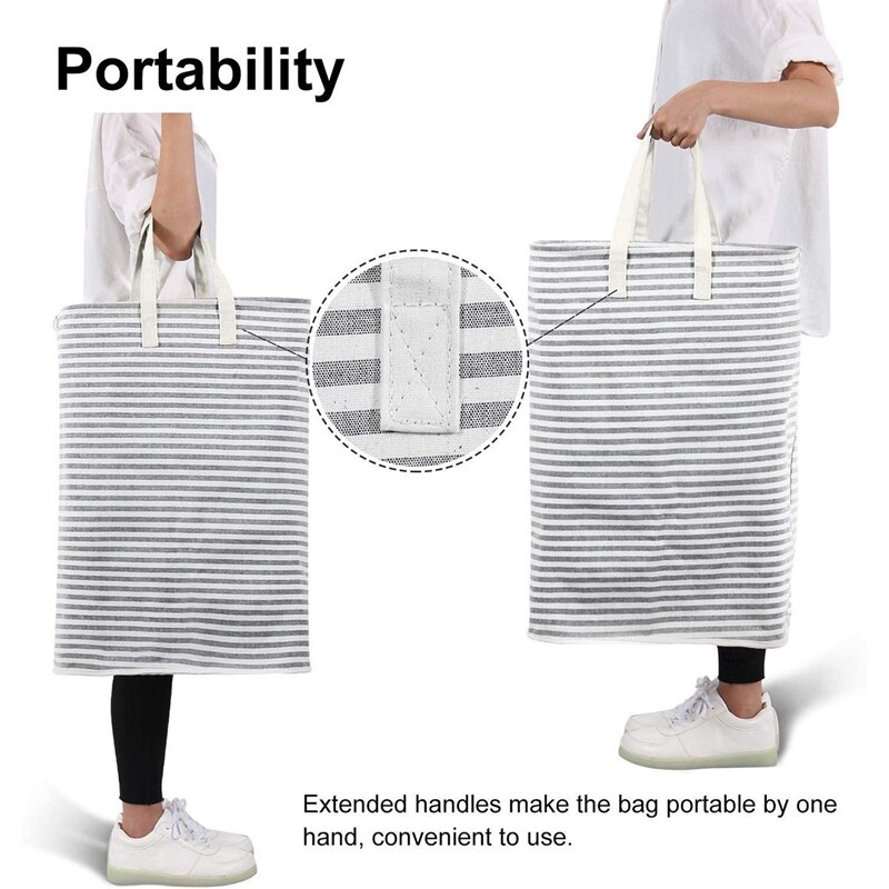 72L Vrijstaande Wasmand Inklapbare Grote Kleren Mand Met Carry Uitgebreide Handvatten Voor Kleding Speelgoed