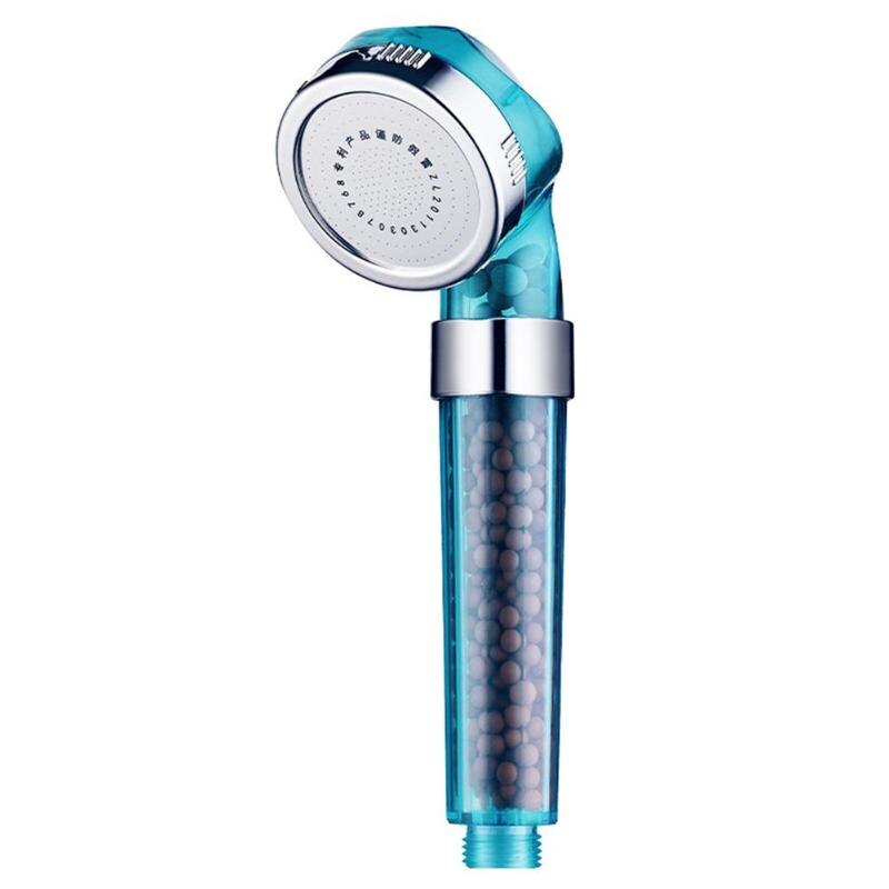 Ducha de chorro ajustable SPA iónico negativo ducha de alta presión de agua de mano Filtro de ahorro SPA conjunto de cabezal de ducha de iones negativos: Blue Large