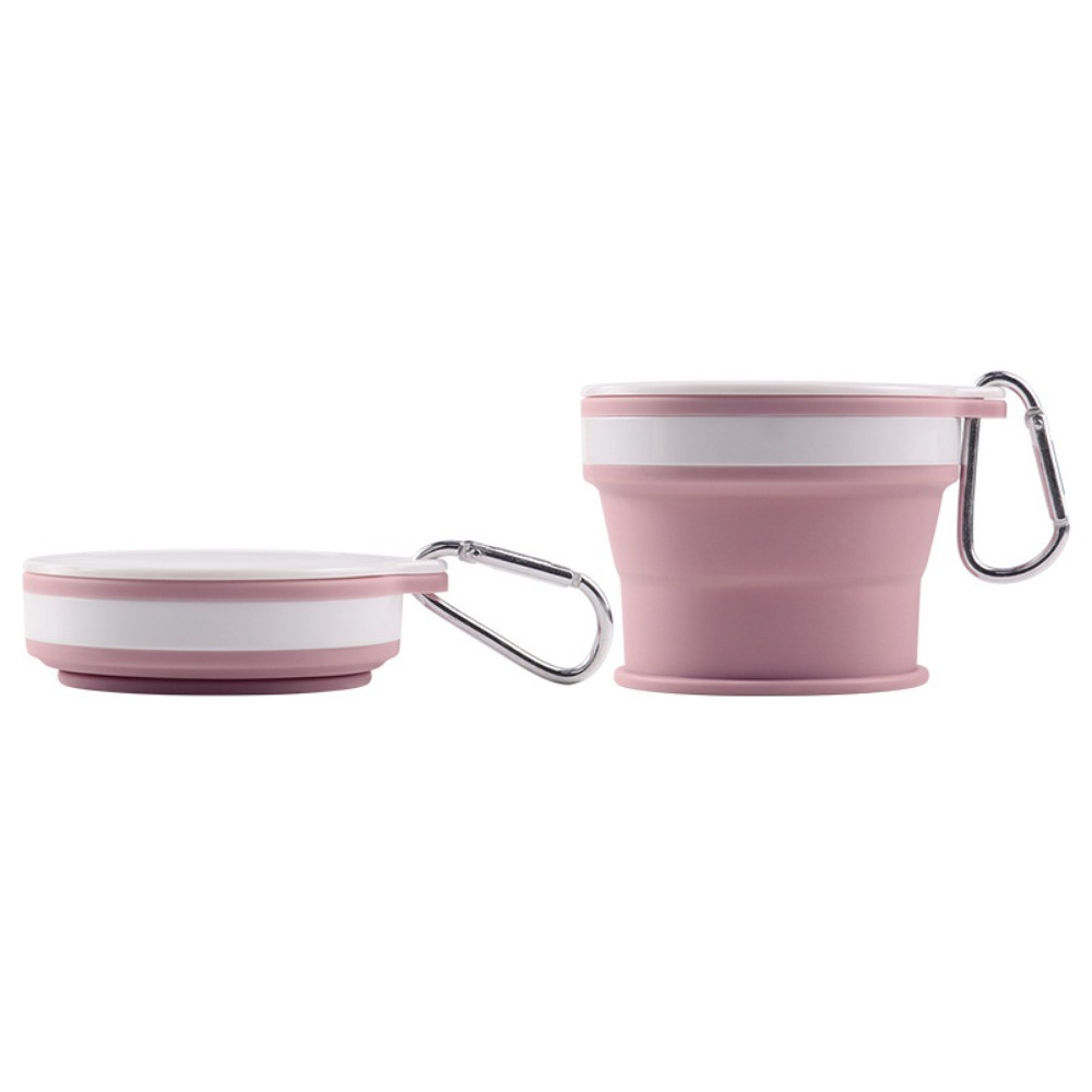 Bärbar hopfällbar resemugg läckagesäker expanderbar silikonmugg platsbesparande värmebeständig infällbar campingmugg: Tråkig