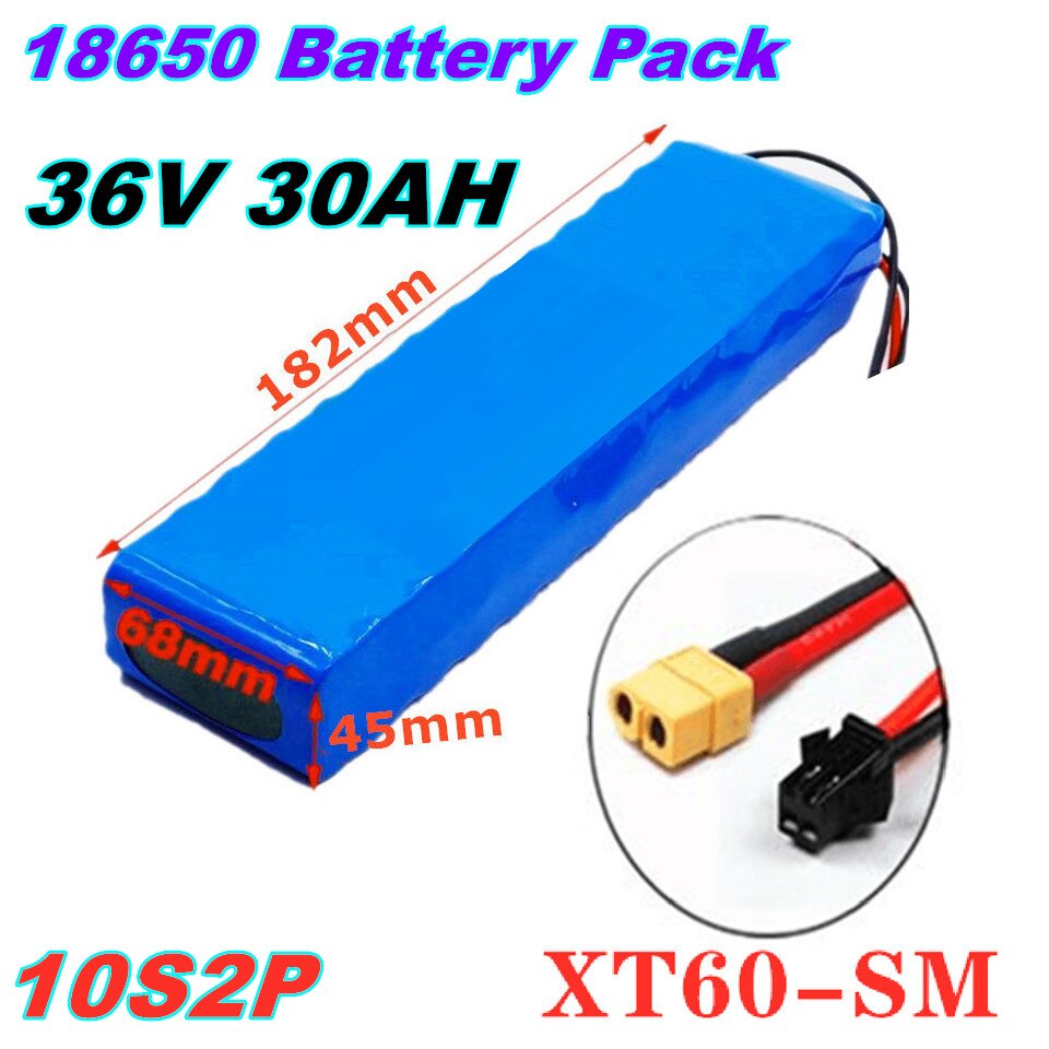 36V 30Ah 10S2P Battery ebike battery pack 18650 Li-Ion Battery 500W High Power and Capacity 42V Motorcycle Scooter: Blue