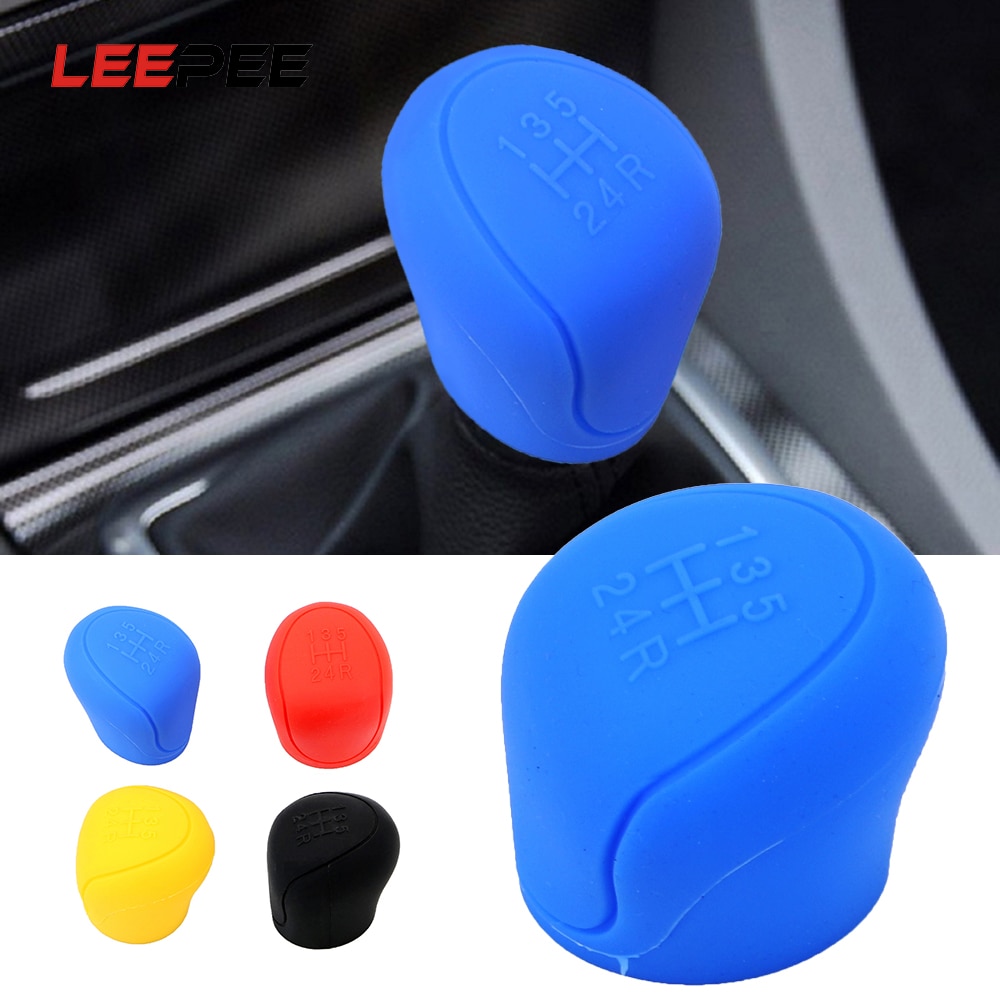 LEEPEE, collares de cambio de marchas de coche, pomo de palanca de cambios cubierta de palanca de cambios de silicona para ESCORT Ford Focus 2 3 4 MK2 MK3 MK4 MT -