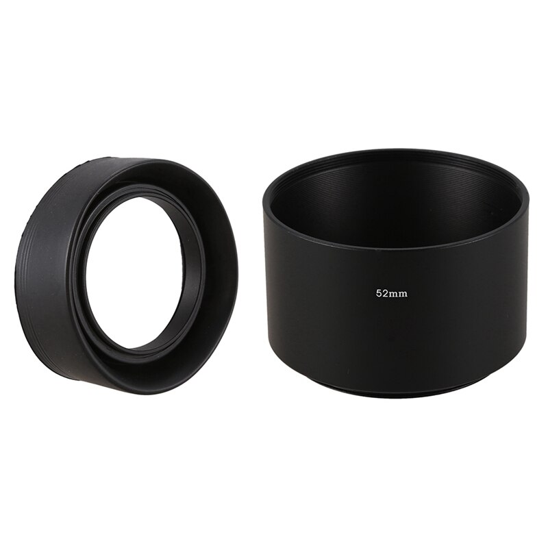 2 gegenlichtblenden , : 1 3- 52mm gummiblenden, 1 filtergewindeanschluss, 52mm metall-tele-gegenlichtblenden