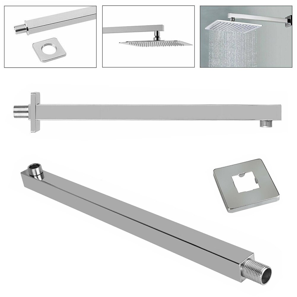Shower Extension Arm Square Ceiling Rain Shower Head Stainless Steel Wall Mounted Extension Arm For Bathroom