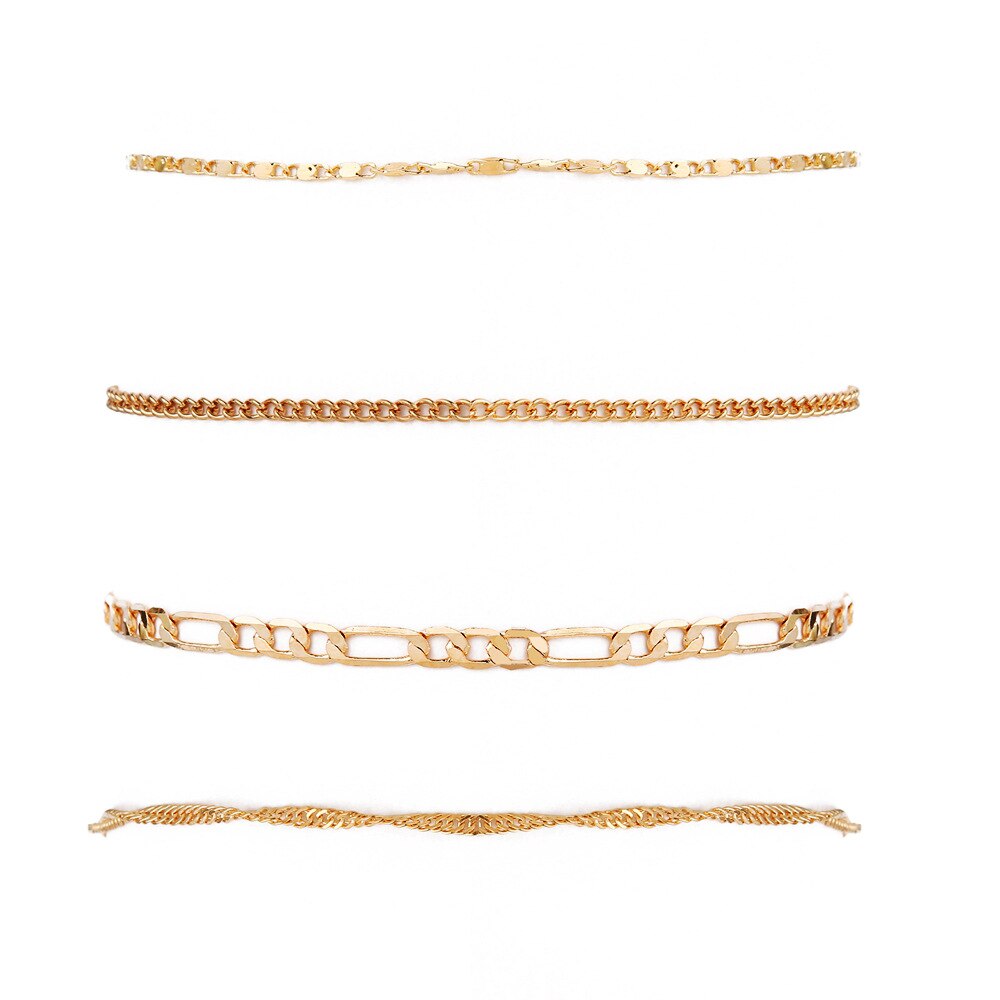 estilo de la de calle de París de Simple estilo Retro Multi-capa cadena mujeres tobillera de playa jugar pulsera tobillera