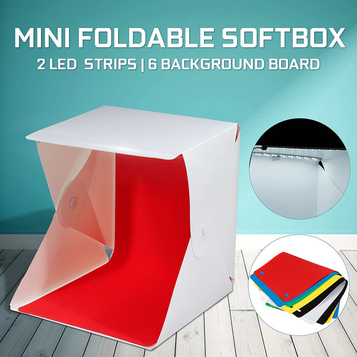 20 Cm 40 Led Mini Fotografie Studio Lightbox Softbox Opvouwbare Draagbare Fotostudio Doos Schieten Tent Foto Achtergrond Doos Kit