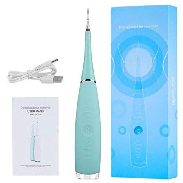 Détartreur dentaire électrique sonique Portable, dissolvant de tartre pour les dents, taches, blanchiment des dents, hygiène de santé, outil de dentiste: Blue