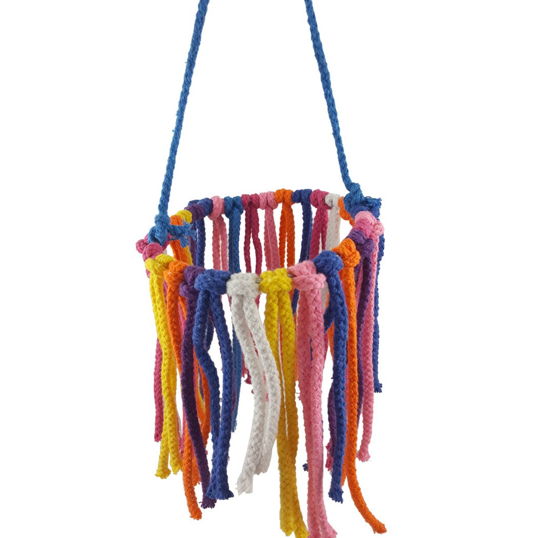 Handgemaakte vogel schommel speelgoed katoenen touw vogel kauw speelgoed vogel hangend speelgoed vogelkooi speelgoed