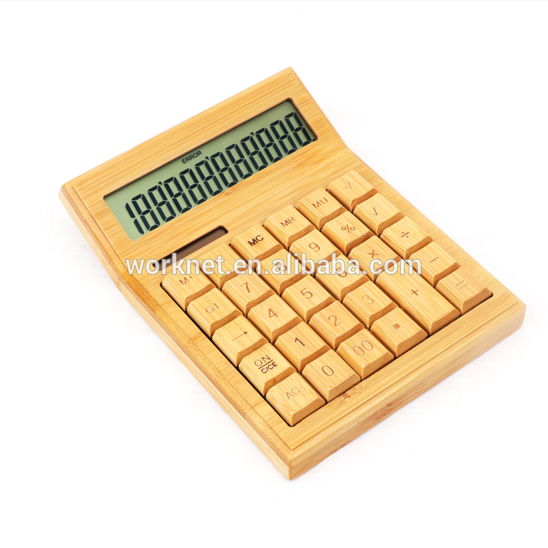 LCD Display CS29 Calculadora Bamboo Solar Calculator Wood Scientific Calculator 12bits 29keys