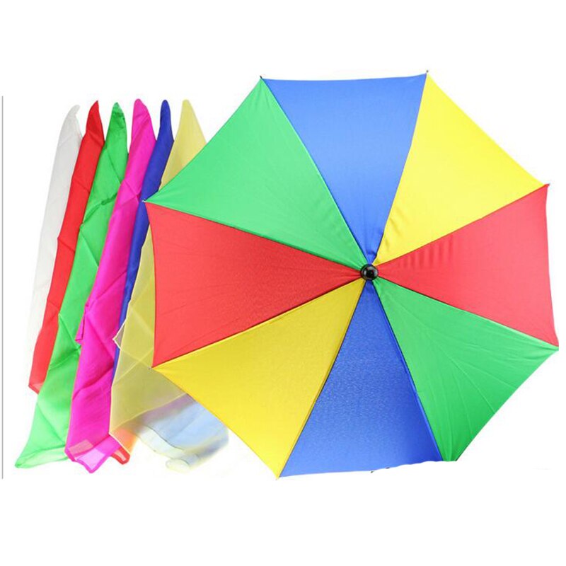 1 set 40cm magische sjaals verwissel de paraplu  (1 stuks paraplu  +6 stuks zijde) goocheltrucs straat podium feest magie accessoire