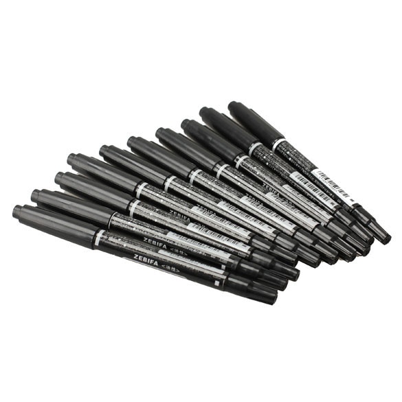 10 Stuks Black Double Head Marker Pen Waterdichte Permanente Zwarte Inkt Pennen Pigment Liner Art Pen Tekening Schilderen Briefpapier Supply