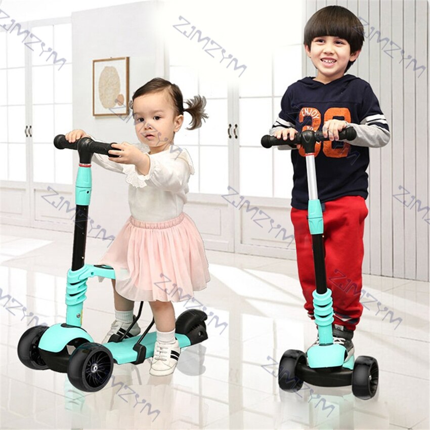 Patinete 3 en 1 para niños, para principiantes, con mango de bebé, triciclo de equilibrio Flash para niños de 3 a 6 años