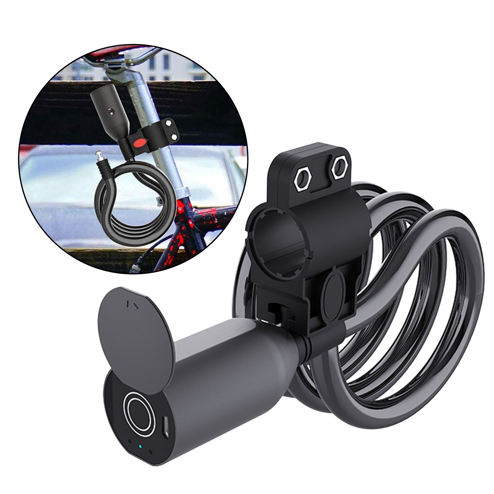 Fingerprint Bike Lock Anti-Theft Keyless Bicycle Lock USB Rechargable Bicycle Cable Locks