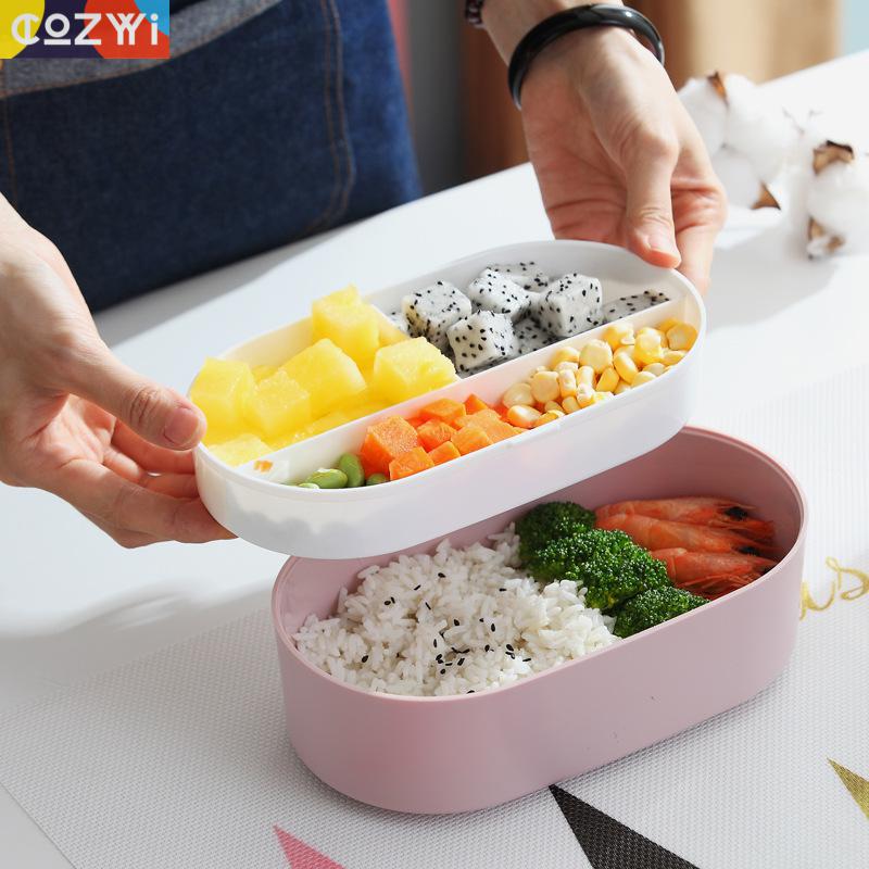 800ml Lunch Box Gezonde Materiaal Bento Dozen Magnetron Servies Voedsel Opslag Container Voor School Office