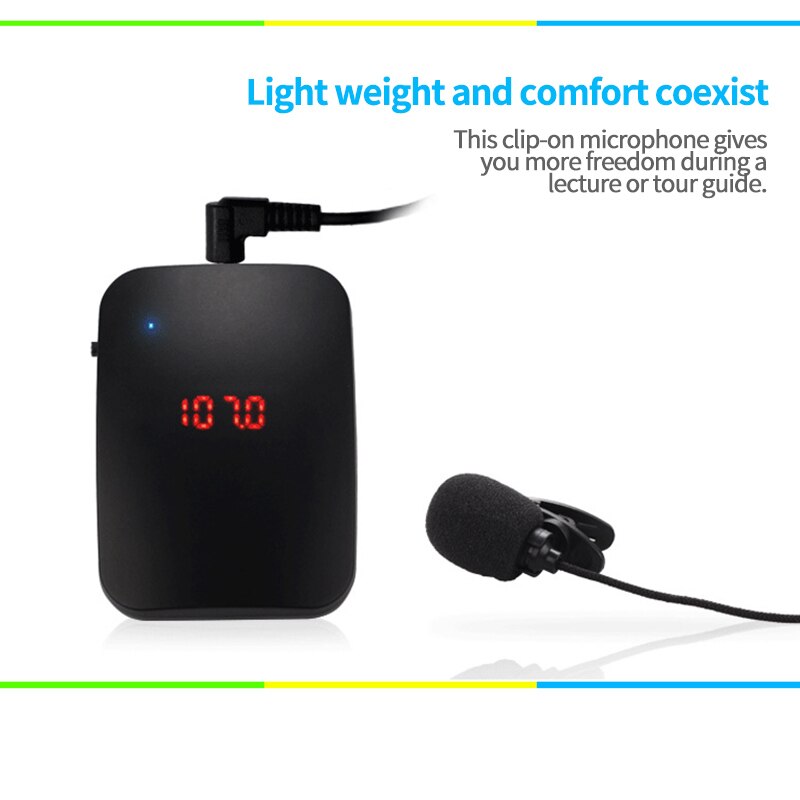 Wireless Microphone FM Radio Transmitter Headset Collar Tour Guide Clip On Bluetooth Microphone Speech Amplifier Booster