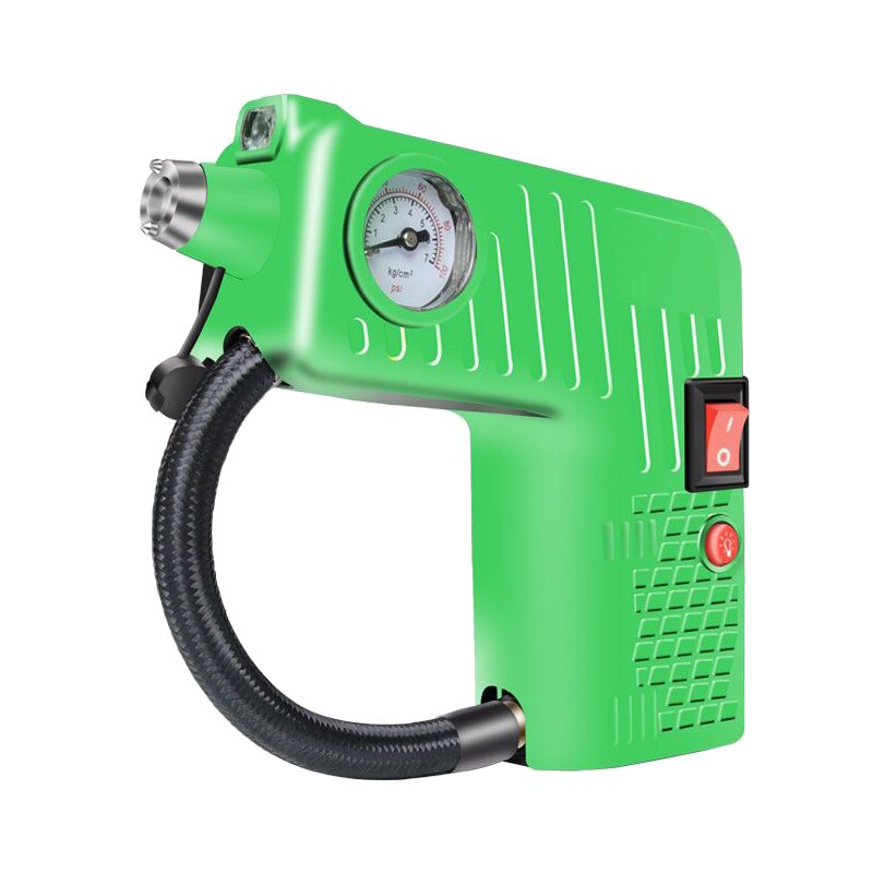 Djsona 3M Draagbare Elektrische Luchtcompressor Pomp Kleine Tire Inflator 12V 100 Psi Bandenspanning Monitor Voor Auto motor Fiets Auto: green