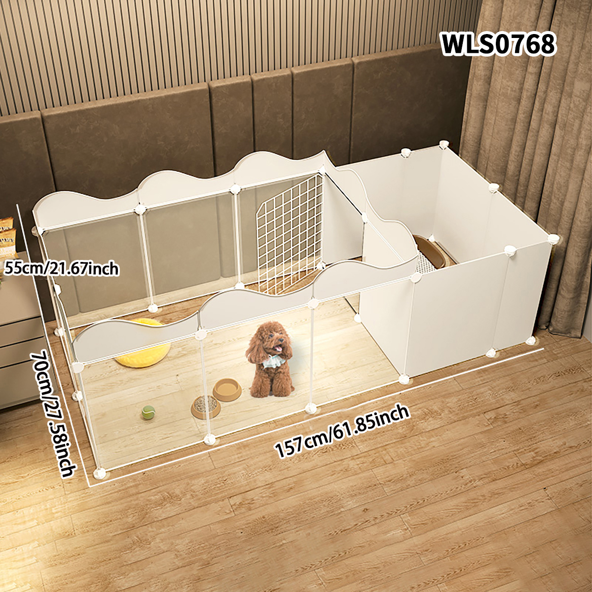 Valla para mascotas, puerta de aislamiento para perros, jaula para perros, barandilla de hierro para perros de tamaño pequeño, Perrera interior de peluche, valla para el hogar, jaula para perros