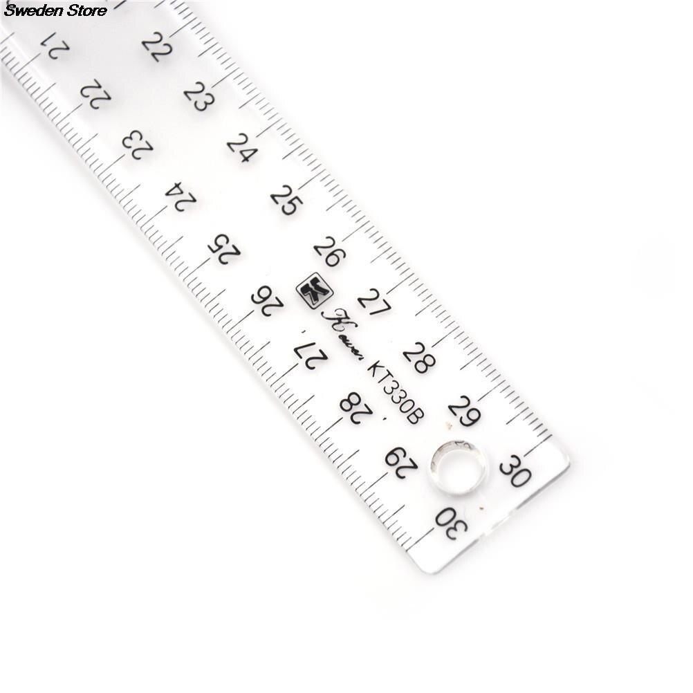 1pcs T Square Ruler 30cm Plastic T Shape Ruler Clear Transparent Measurements Straight Ruler Measure Tool Tool Parts