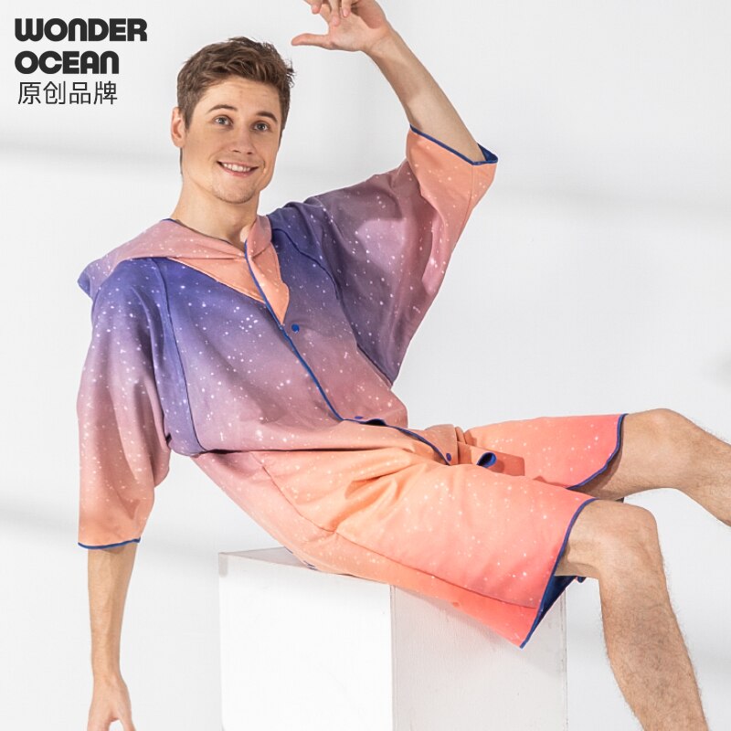 Albornoz Original para hombre, chaqueta cálida de buceo, ropa de cambio de playa, toalla de primavera , capa absorbente de secado rápido