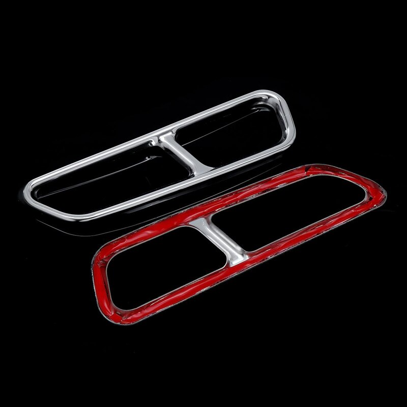 AU05 -Rear Dual Exhaust Muffler Tail Decor End Pipe Tip Cover Trim For A6 C7