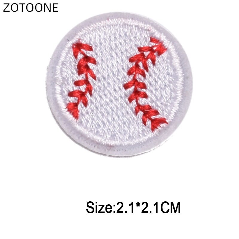 ZOTOONE Iron on Patches for Jackets Volleyball Rugby Baseball Embroidery Patch DIY Heat Transfer Appliques Sew Round Badges D: 3