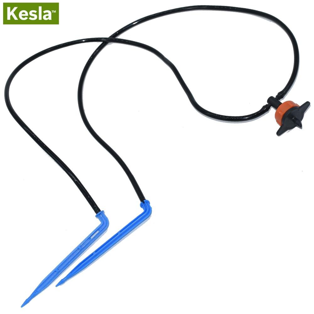 Sistema de riego por goteo para bonsái, conjunto de distribución de araña con 2 flechas de codo, gotero de 2 vías, emisores, Kits, 2L/H, 50 Uds.