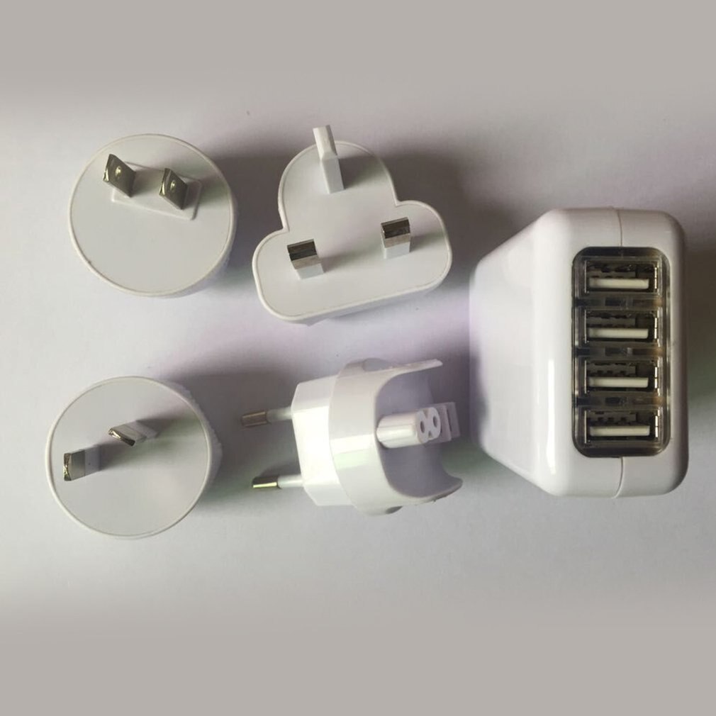 Durable 4 Port USB Mobile Phone Charger Smart Phone Wall Charger Fast Charging Device With UK EU US AU Plug