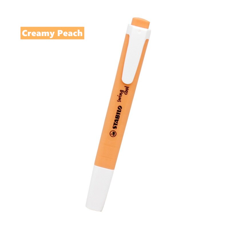 STABILO – stylo à surligneur Swing Cool, marqueur de couleur Pastel subtil au format de poche, 1 + 4mm mettant en évidence la ligne de dessin pour l&#39;école A6522: Creamy Peach