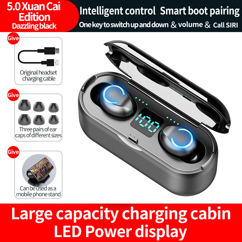 Mini TWS Bluetooth 5.0 kulaklık kablosuz kulaklıklar 9D Hifi Stereo spor su geçirmez kablosuz kulaklık kulaklık mikrofon ile: A