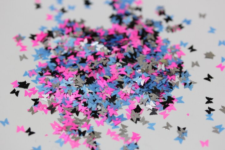 Mischt Lösungsmittel beständig Schmetterling funkeln Pailletten für Nagel Kunst und Andere DIY dekoration