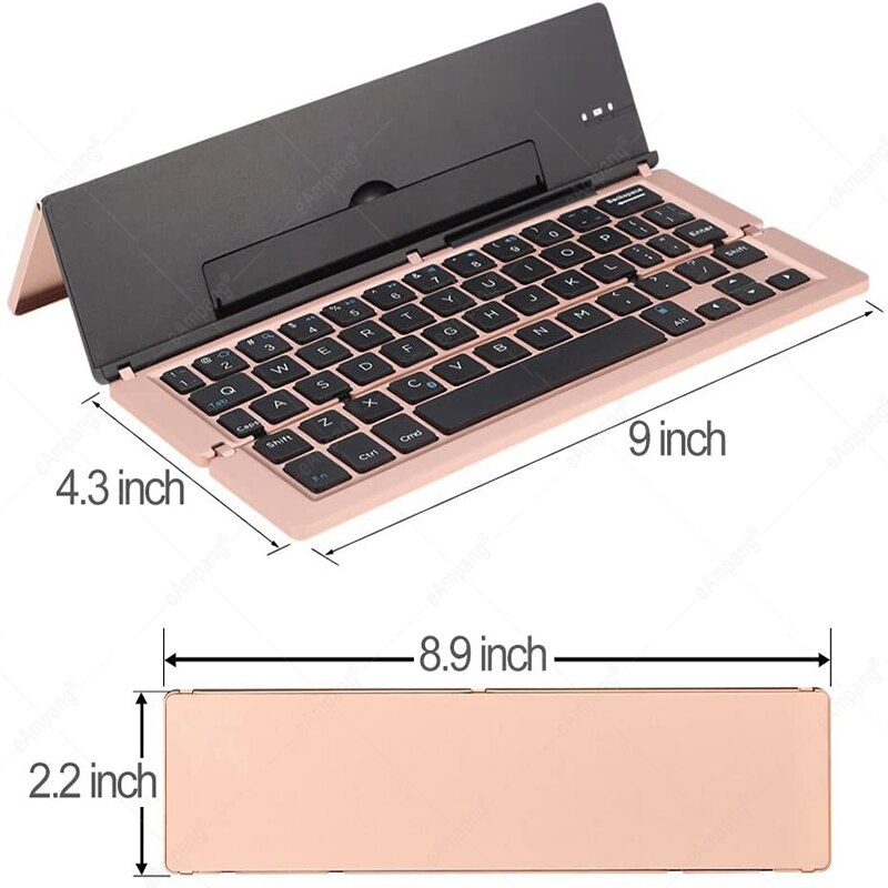 Piega tastiera Wireless portatile per tablet PC iPad IOS Android Windows tastiera pieghevole universale sottile con supporto per supporto