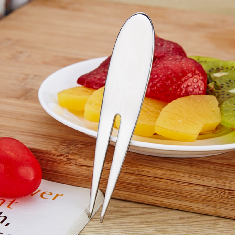Fruit Fork Stainless Steel Tasting Appetizer Fork For Cake Dessert Salad Mooncake, Stainless Steel Silver