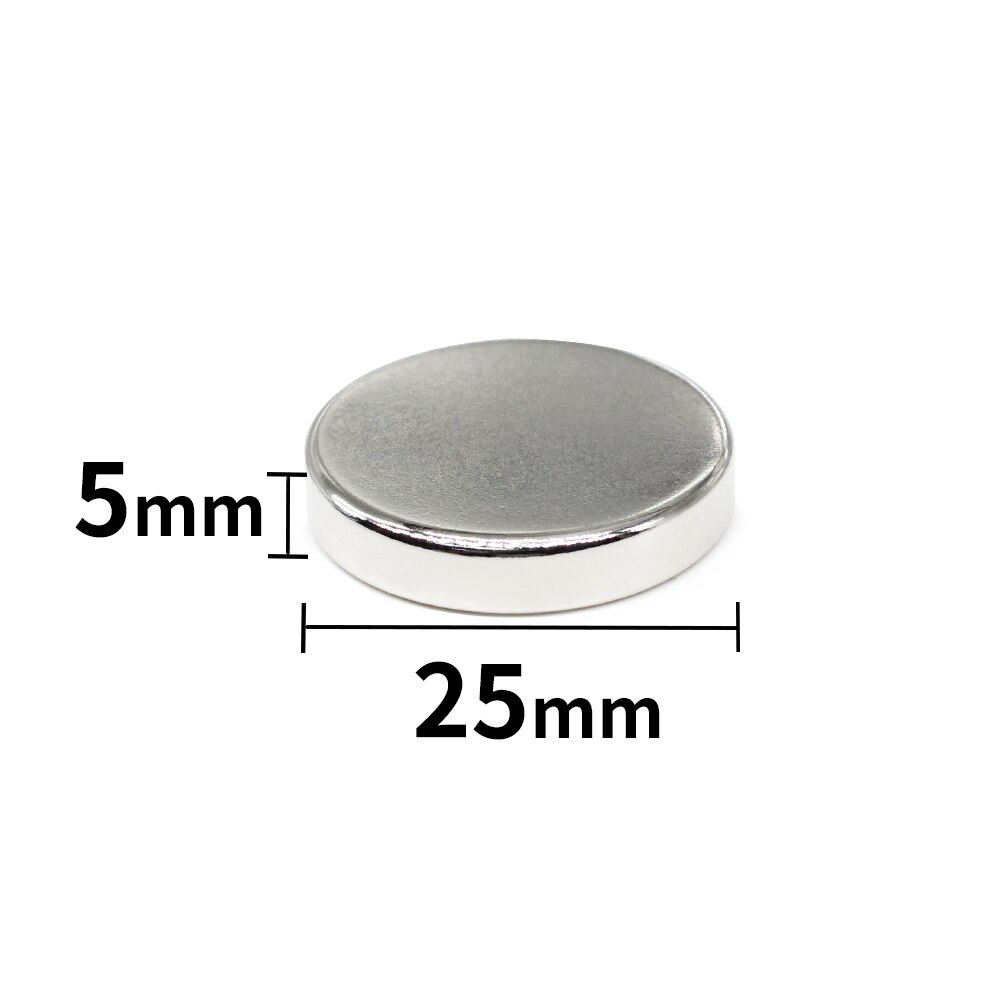 1/2/5/10/15/20PCS 25x5 mm Disc Strong Powerful Magnets N35 Bulk Round Search Magnet 25x5mm Permanent Neodymium Magnet 25*5