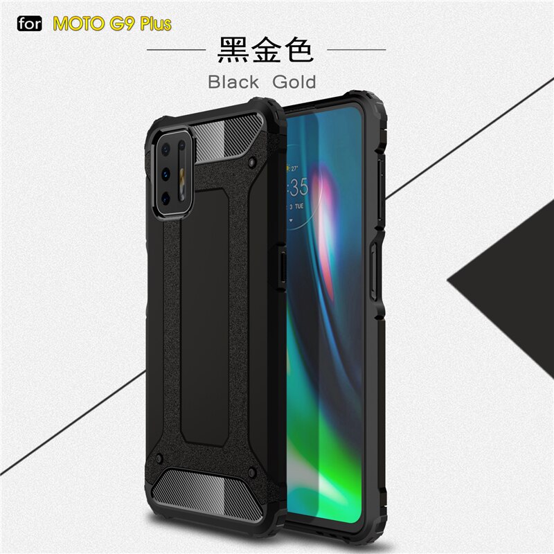 Case For Motorola Moto G9 Plus Case Bumper Anti-knock TPU+PC Hybrid Armor Cover For Motorola G9 Plus Phone Case For Moto G9 Plus: Moto G9 Play(Moto G9 / Black