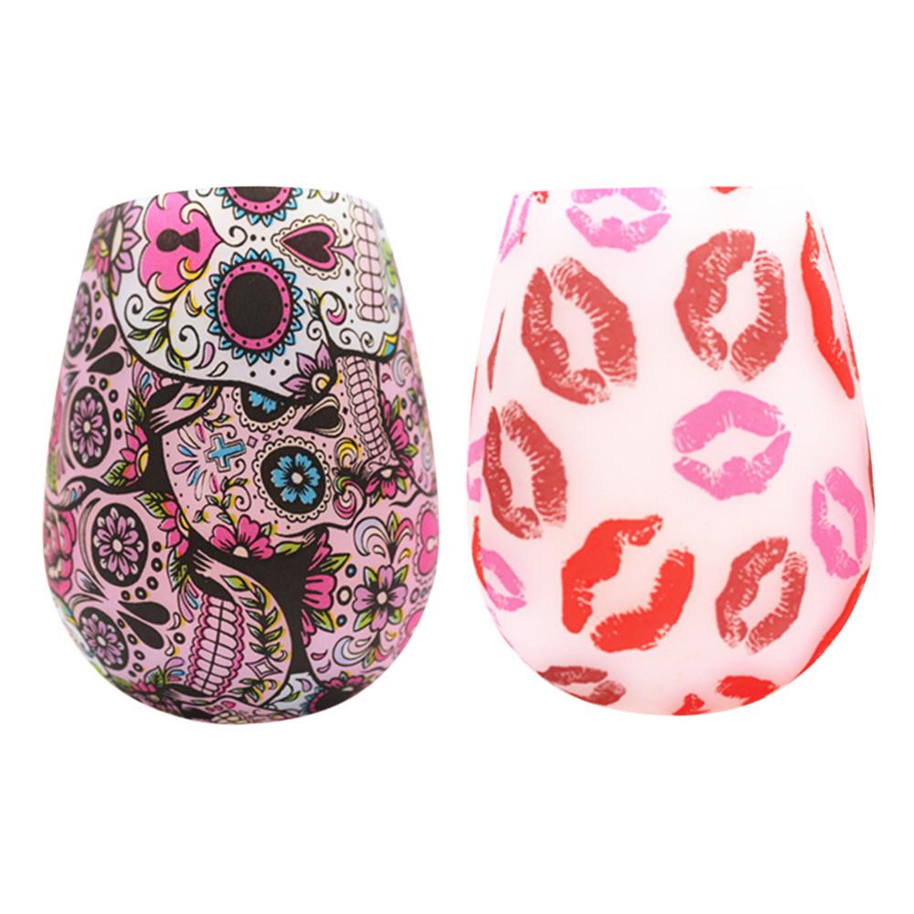 Silicone Wine Glass, Shatterproof Color Silicone Cup, Outdoor Camping, Indestructible Rubber Wine Glass