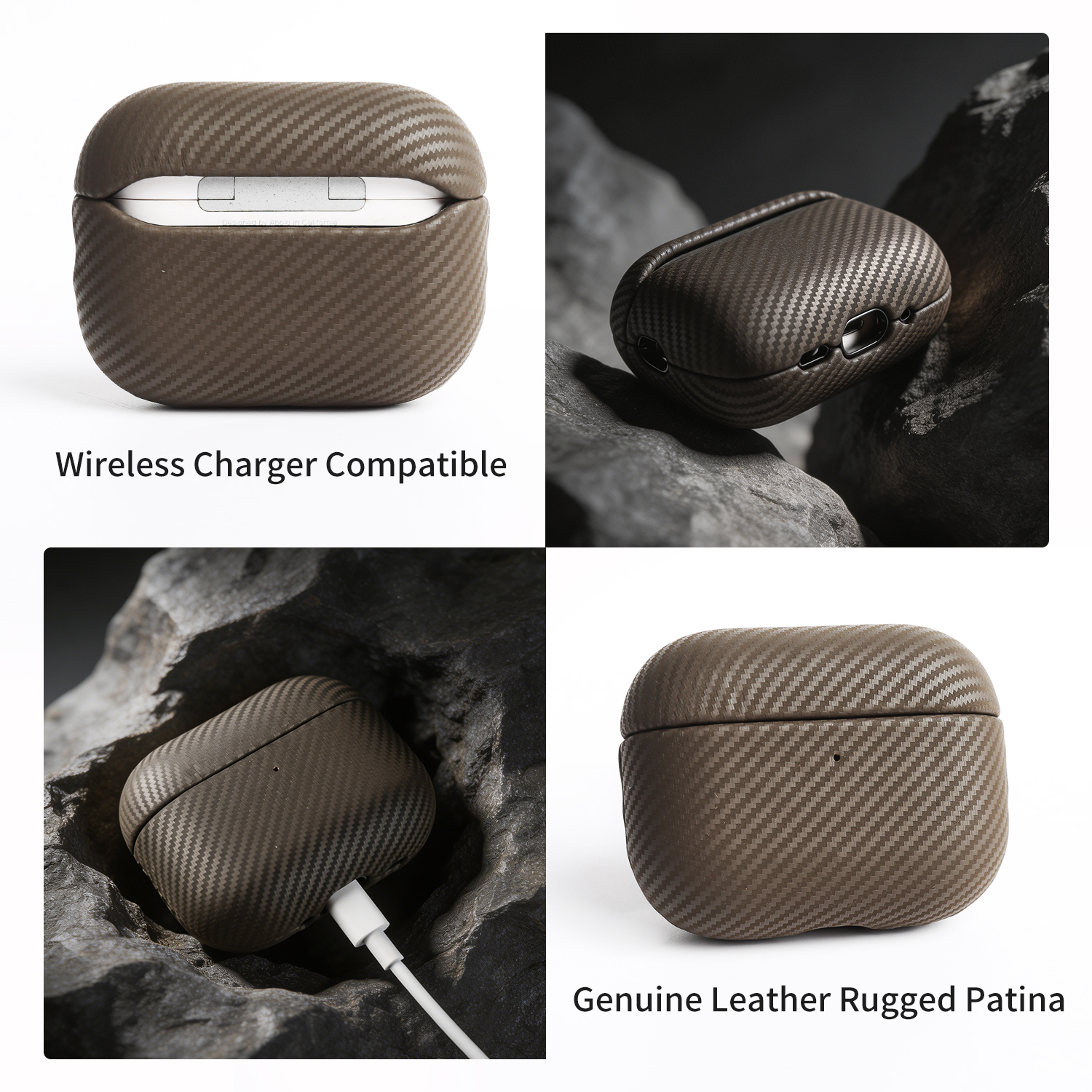 Echtes Lederetui für AirPods 4 Hüllen, handgefertigte kabellose Bluetooth-Kopfhörer-Schutzhülle für AirPods Pro 3 Pro 2
