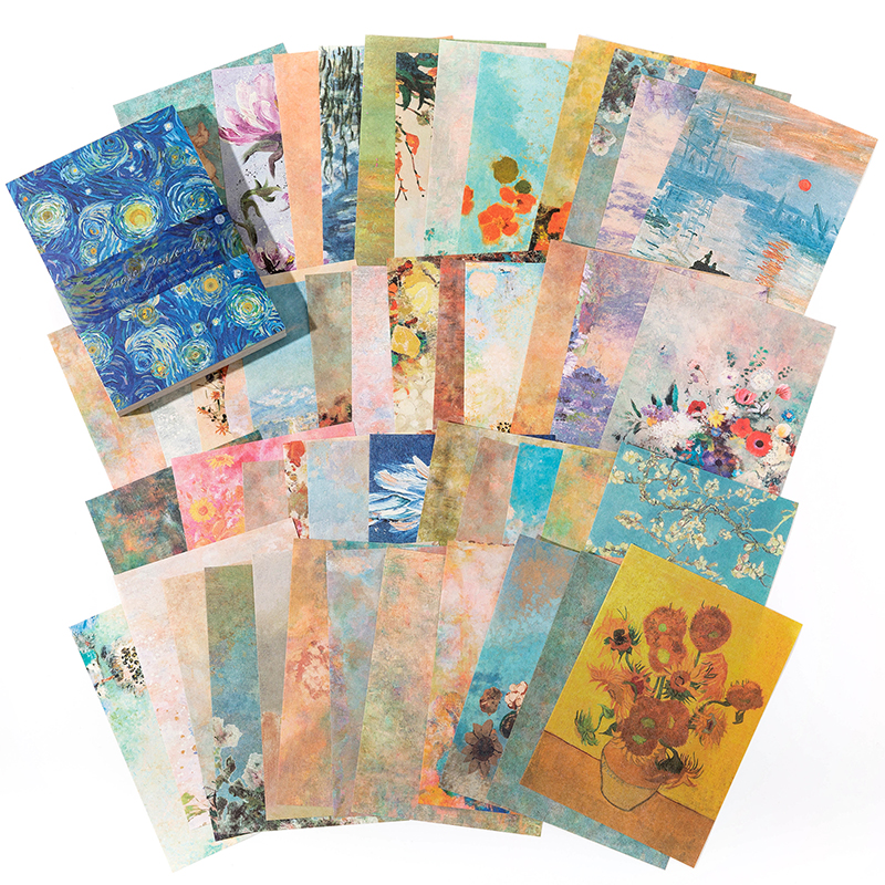100 pièces matériel Vintage Journal Album fond papier bricolage décoration papier coloré Scrapbooking indésirable Journal papeterie fournitures: Bleu profond