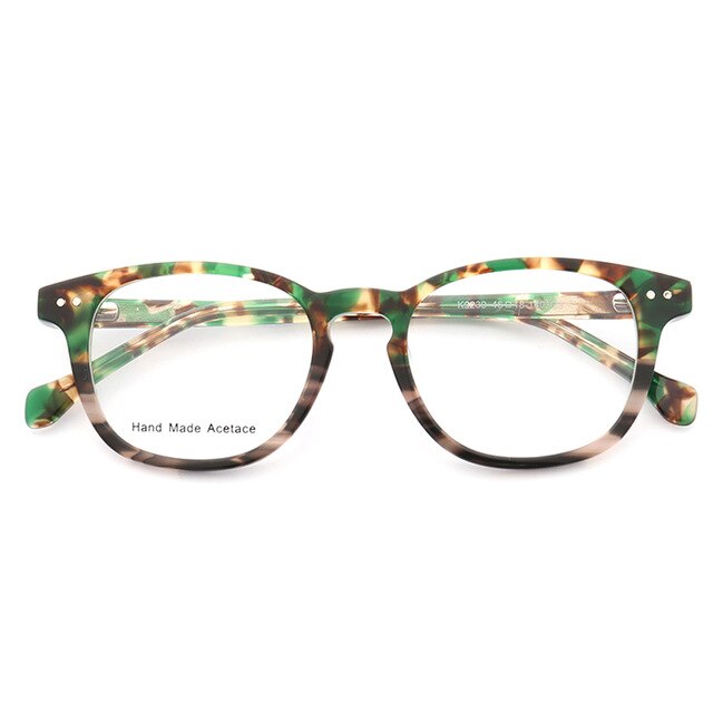 Women Round Stylish Retro glasses frames men eyeglass frame Tortoise Eyeglasses frames Striped light Acetate eyewear: YJG4