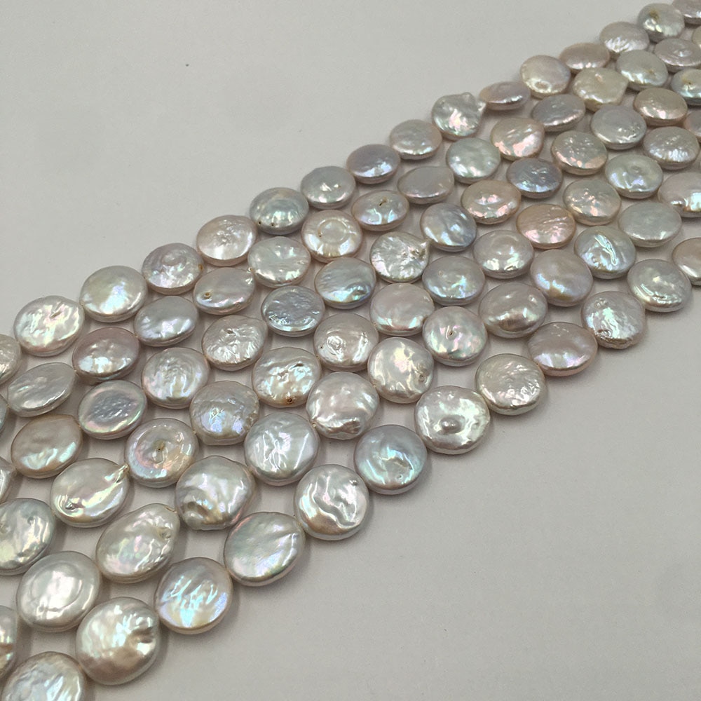 pearl beads in strand ,8-14 MM round coin pearl beads,100% freshwater loose pearl ,full hole drilled