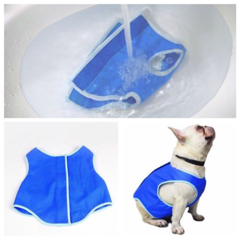 Pet Dogs Summer Cooling Jacket Coat Vest T-shirt Clothes For Dogs Outdoor Walking Pets Heatstroke Coat Clothes Blue