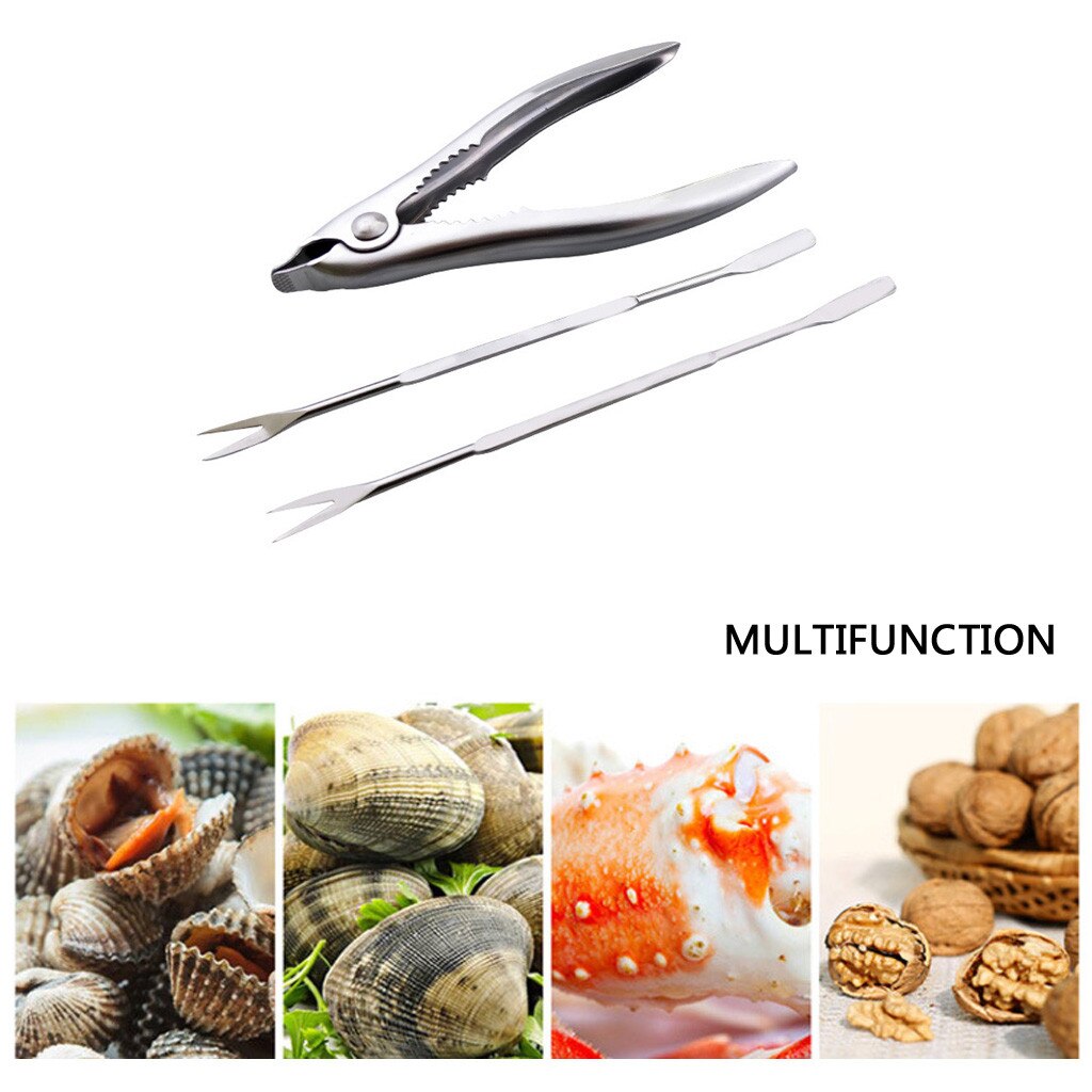 Crab Leg Cracker Tools - Stainless Steel Seafood Crackers And Forks Nut Cracker#w