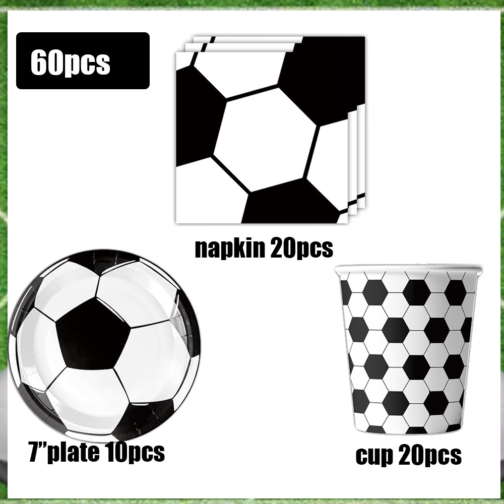 Suministros de decoración para de cumpleaños con temática de fútbol, vajilla desechable de fútbol, plato de papel para , servilleta, taza, , recuerdos de: Amarillo claro