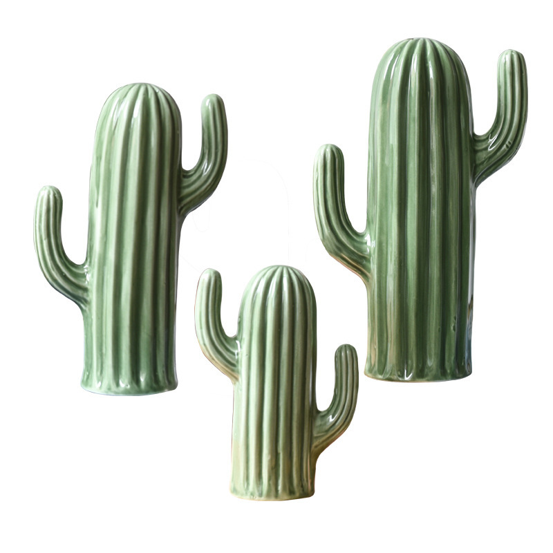 Nordic Stijl Creatieve Keramiek Cactus Ornamenten Woonkamer Desktop Decoratieve Simulatie Groene Plant Beeldjes Woondecoratie