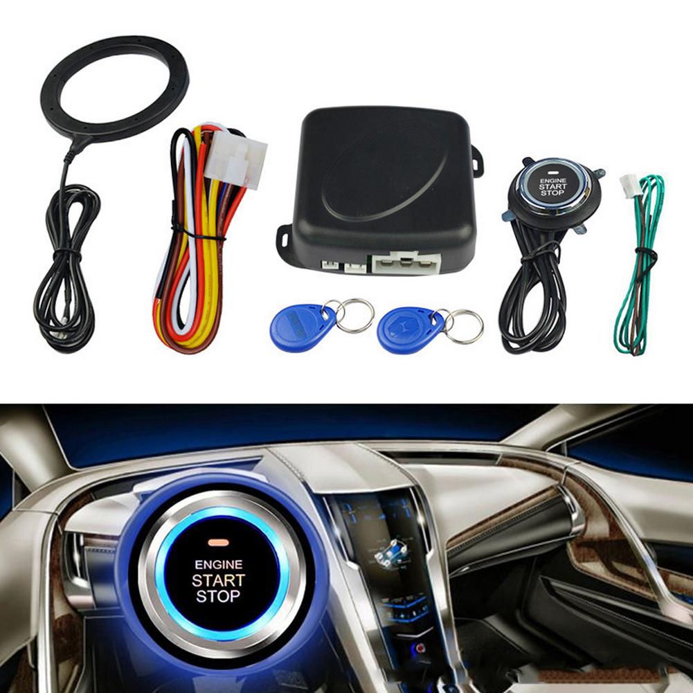 DC 12V Car Keyless Entry System Engine Start Alarm System Push One-button Start System Theft Protection Smart System