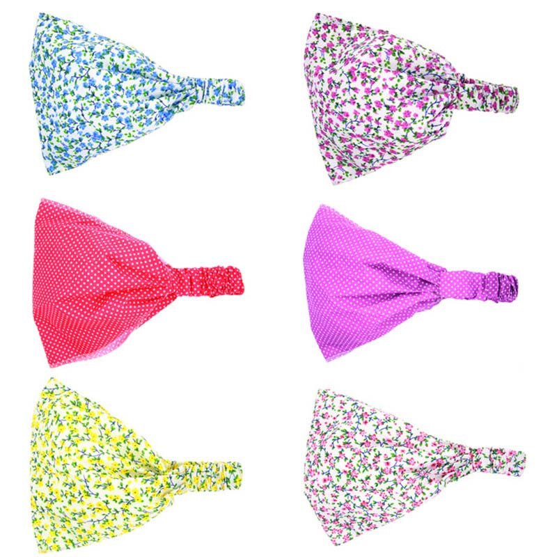 Mixiu 1Pcs Baby Bandana Hoed Print Bloemen Hoofdband Boog Knoop Haarband Hoofddeksels Kids Photo Prop Haaraccessoires