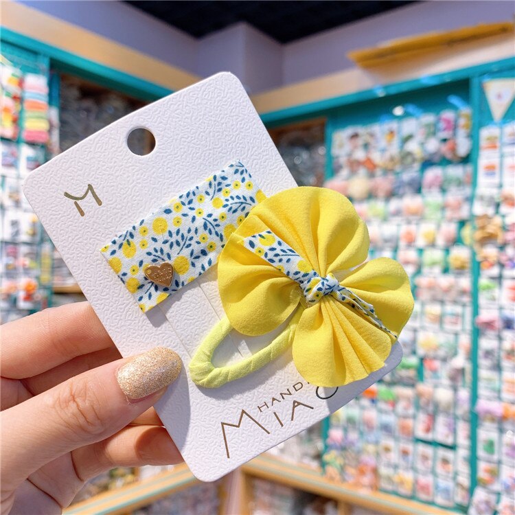 Lovely Princess Baby Girl Korean Children's Cloth Bow Hairpin Little Girls Colorful Flower Princess Bb Hairpin With Fringe