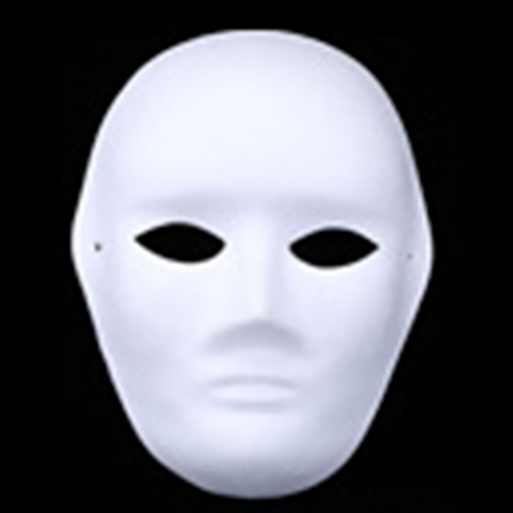 5Pcs Kostuum Mannen Vrouwen Volwassen Cosplay Biologisch Afbreekbaar DIY handgeschilderde Fancy Dress Gezichtsmasker Unpainted Witte Lege Party vlakte: Men 5pcs