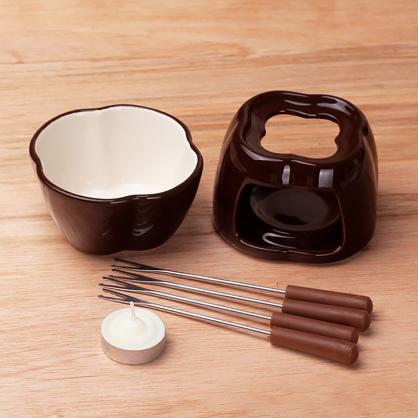 Mini Chocolade Fondue Set Ijs Kom Chocolade Warmer Mini Keramische Kaas Fondue Set