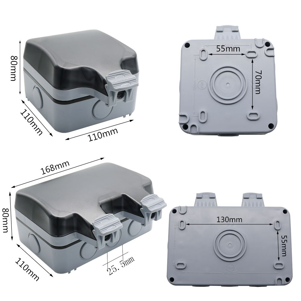 German DE EU Standard IP66 16A AC250V Weatherproof Waterproof Outdoor Wall Power Socket Box Electrical Outlet for Charging Pile